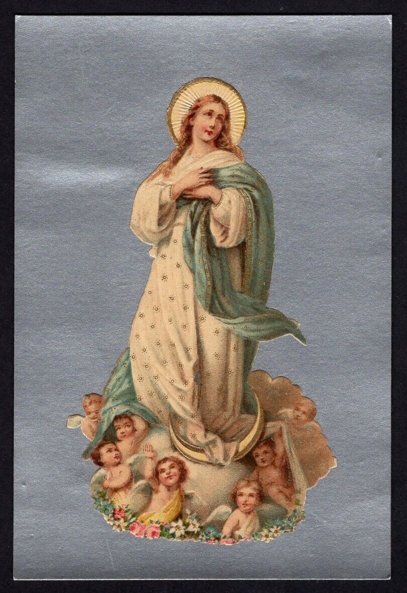 Holy card antique de la Virgin Inmaculada santino image pieuse estampa