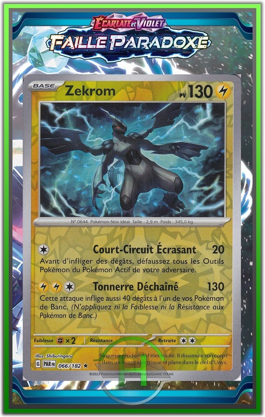 Zekrom Reverse - EV4: Paradox Fault - 066/182 - New French Pokemon Card