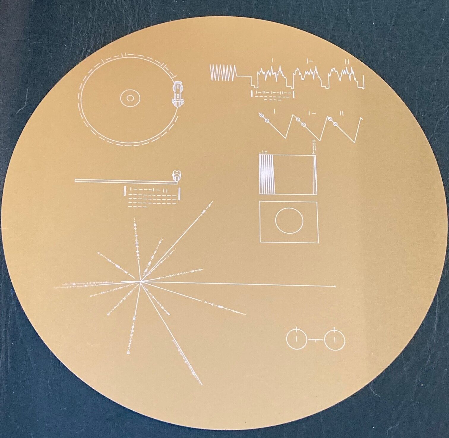 Full Size replica of NASA VOYAGER GOLDEN Record cover METAL 