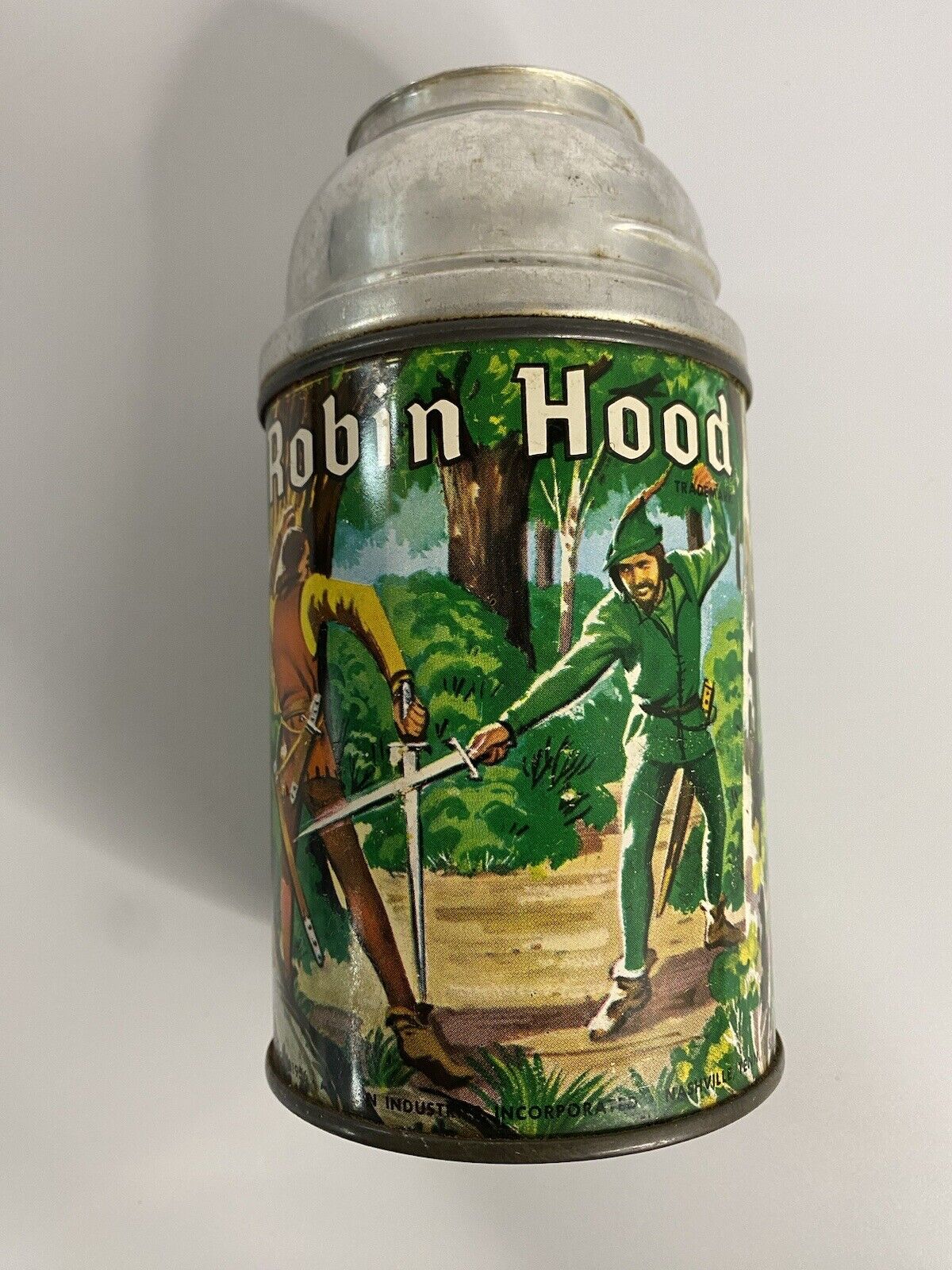 Vintage Aladdin 1956 ROBIN HOOD Metal Lunchbox THERMOS ONLY