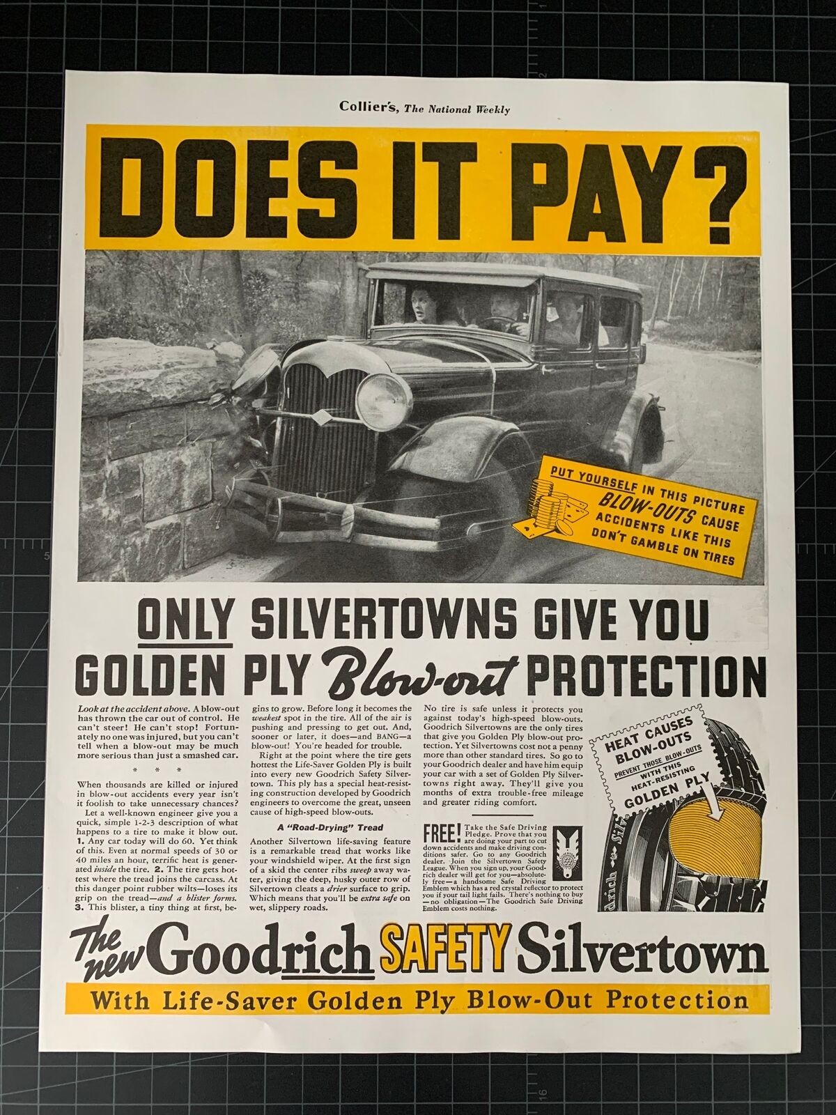 Vintage 1936 Goodrich Tires Print Ad