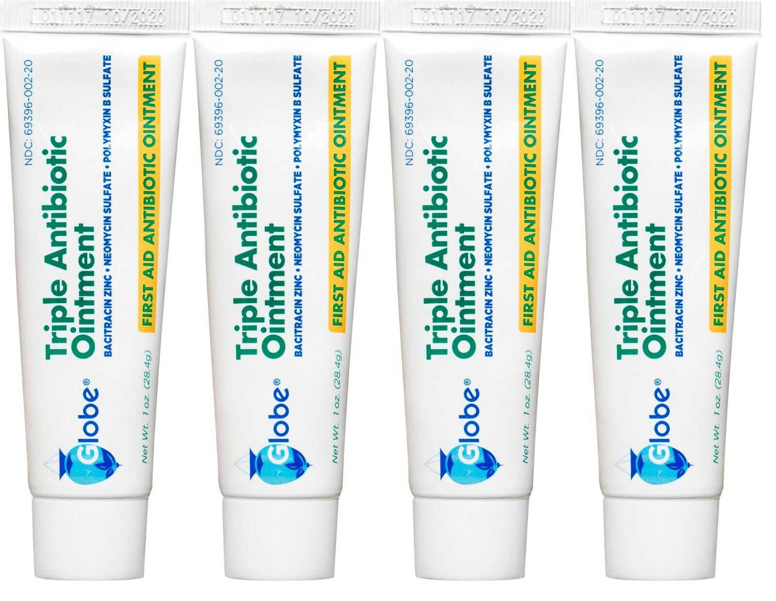 Globe Triple Antibiotic First Aid Ointment, 1 oz, Compare to Neosporin  *4 PACK