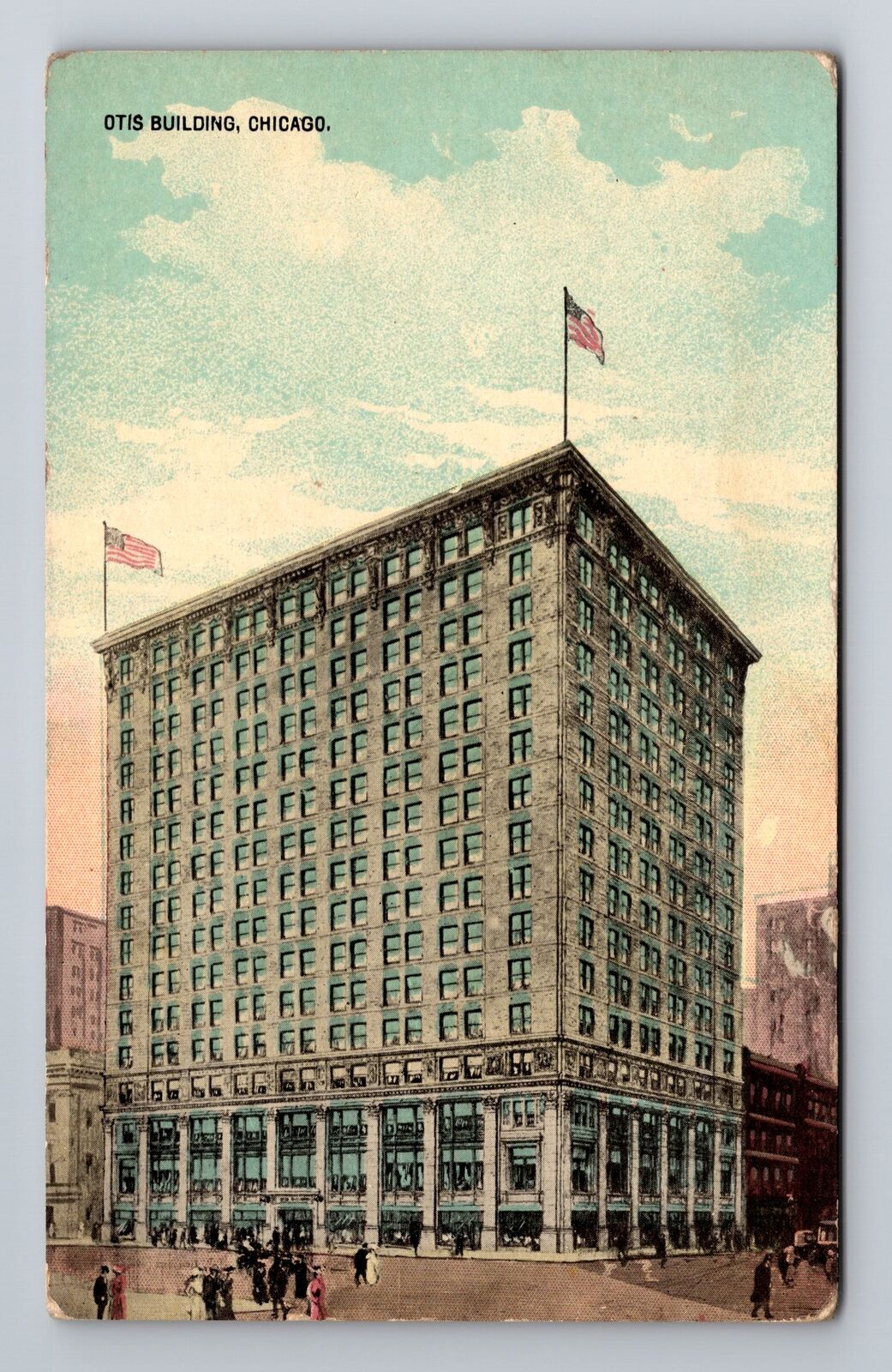 Chicago IL-Illinois, Otis Building, Antique, Vintage Souvenir Postcard