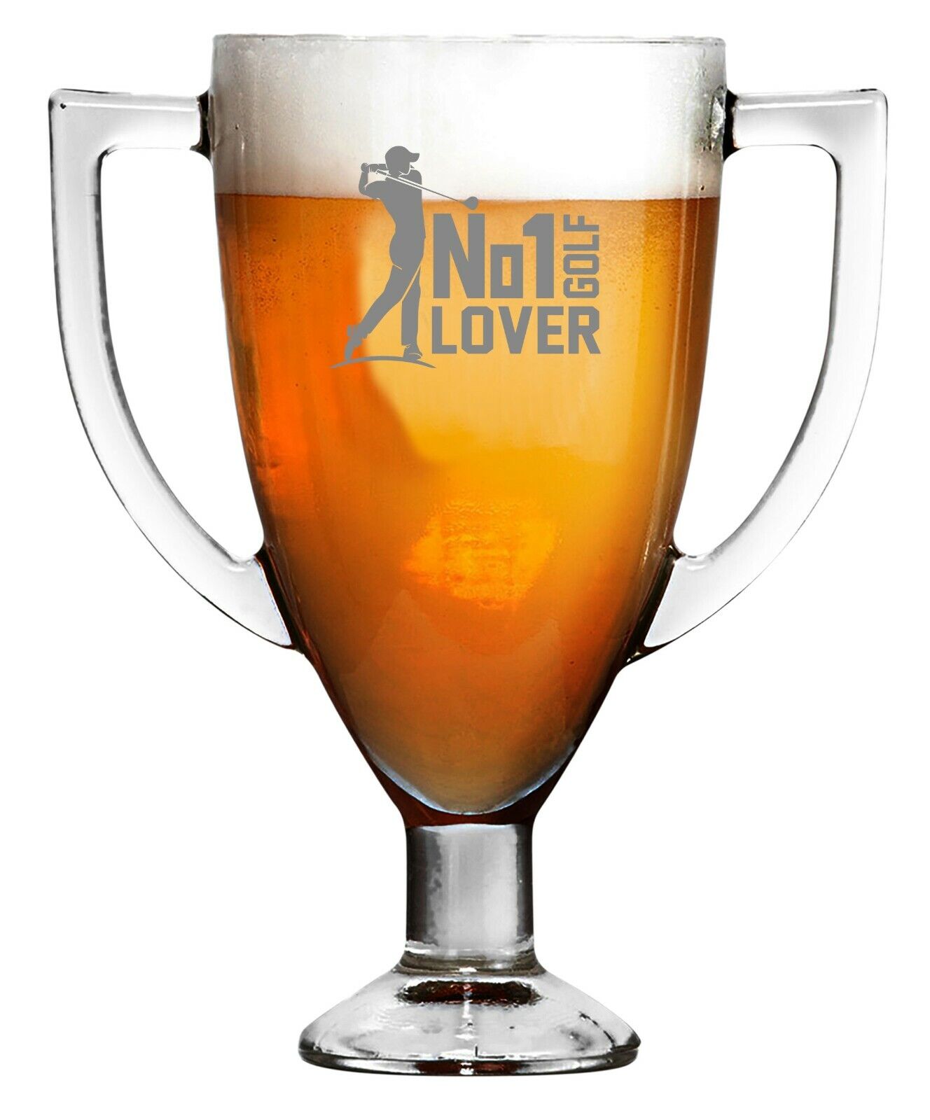 No 1 Golf Lover Trophy Pint Glass High-Quality Unique Styled Beer Glass 1 Pint