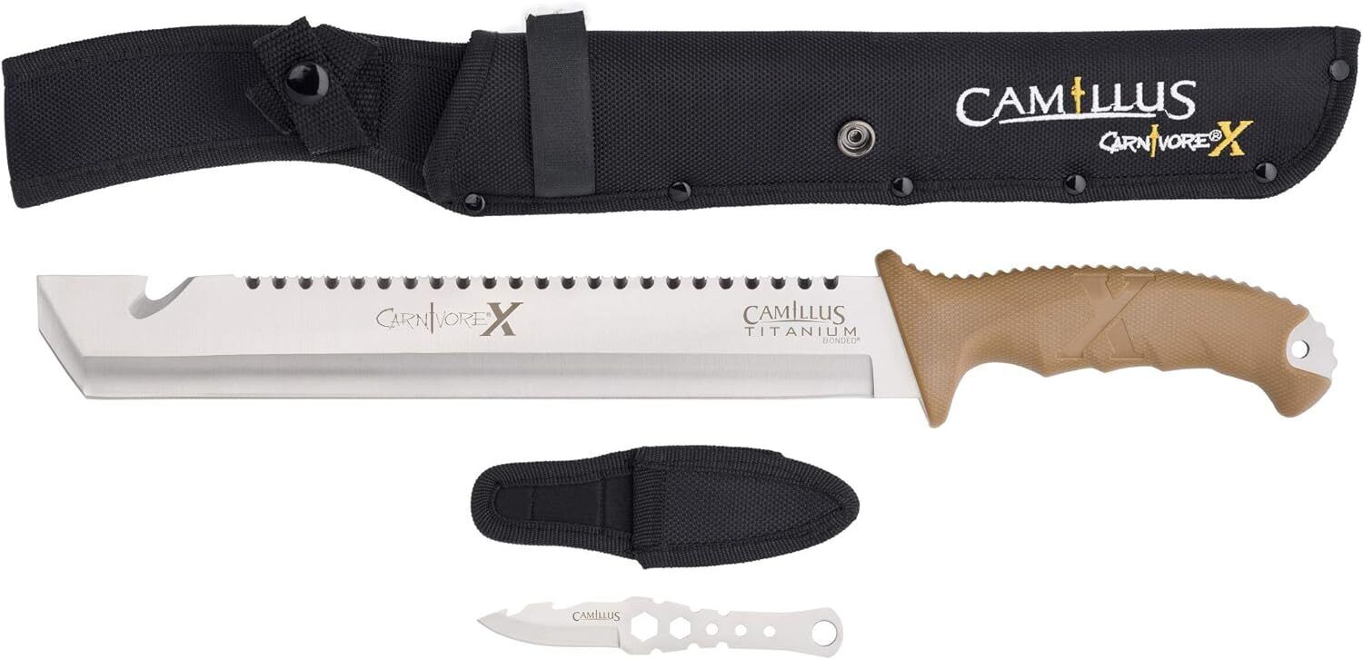 Camillus Carnivore X 18-Inch Survival Machete & Multitool Knife w/ Sheath