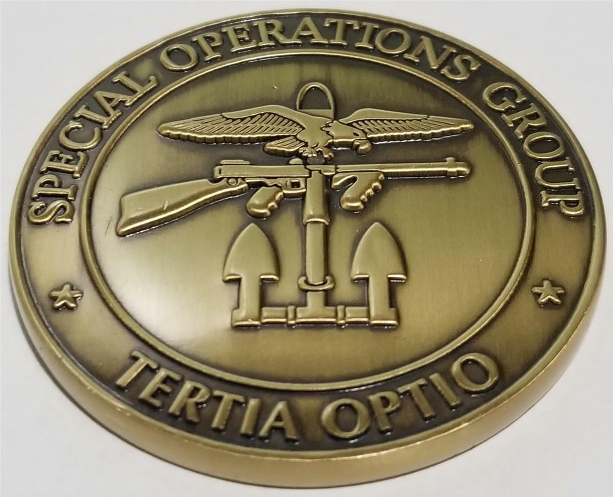 CIA SOG Special Operations Group Personnel Recovery Challenge Coin TERTIA OPTIO