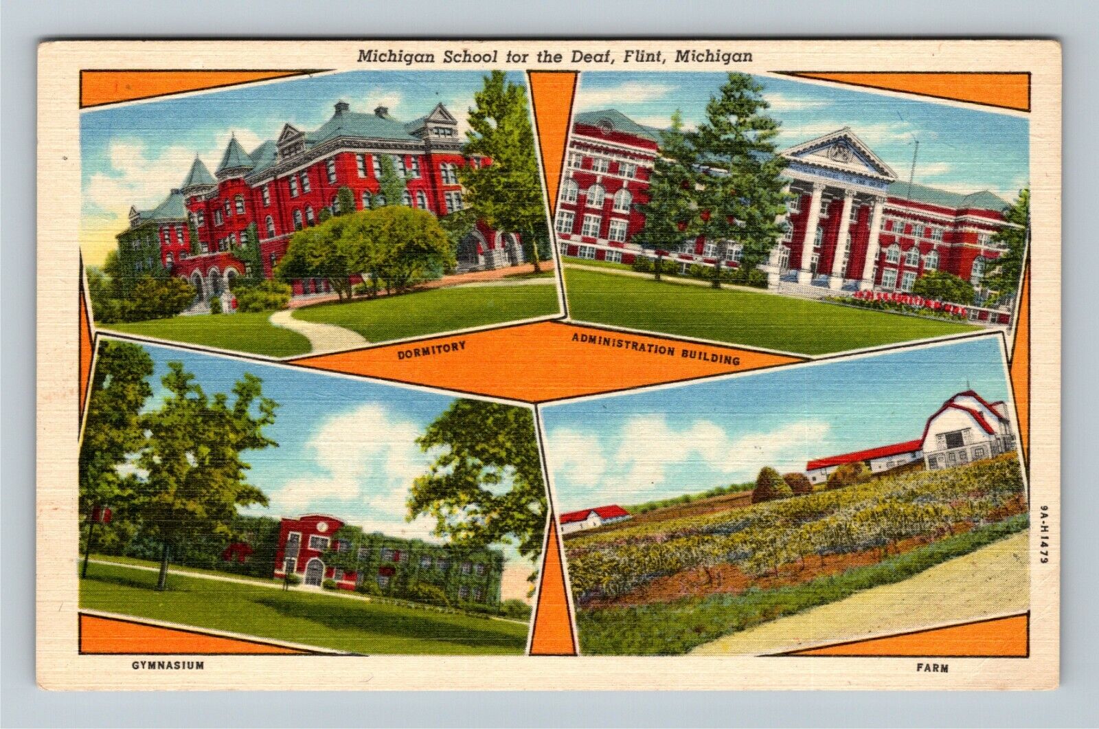 Flint, MI-Michigan, Michigan School For The Deaf, Vintage Postcard