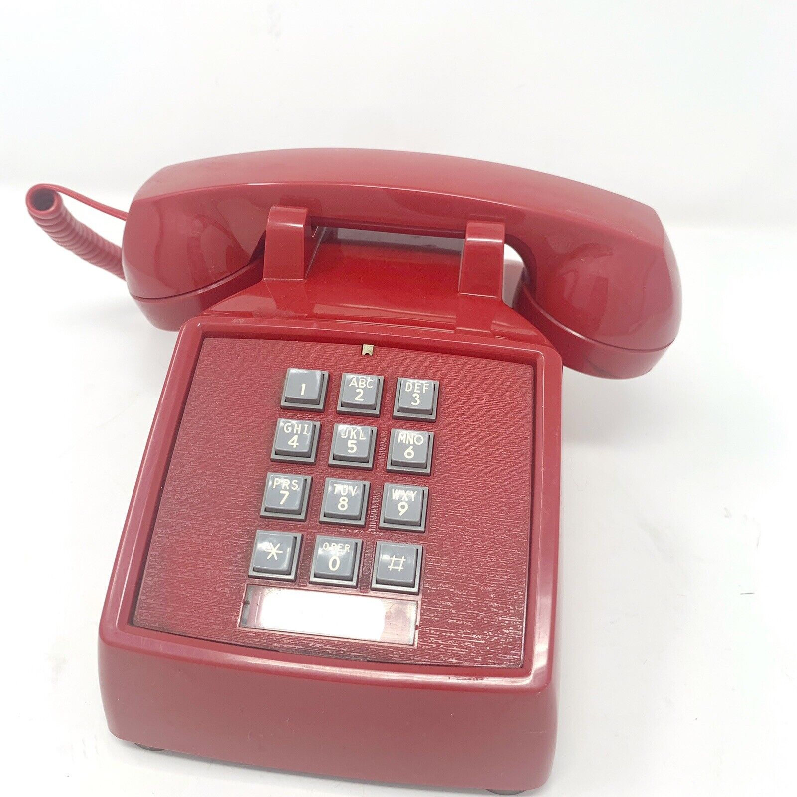 Vintage Red 1980's ITT Push Button Desk Telephone / Phone