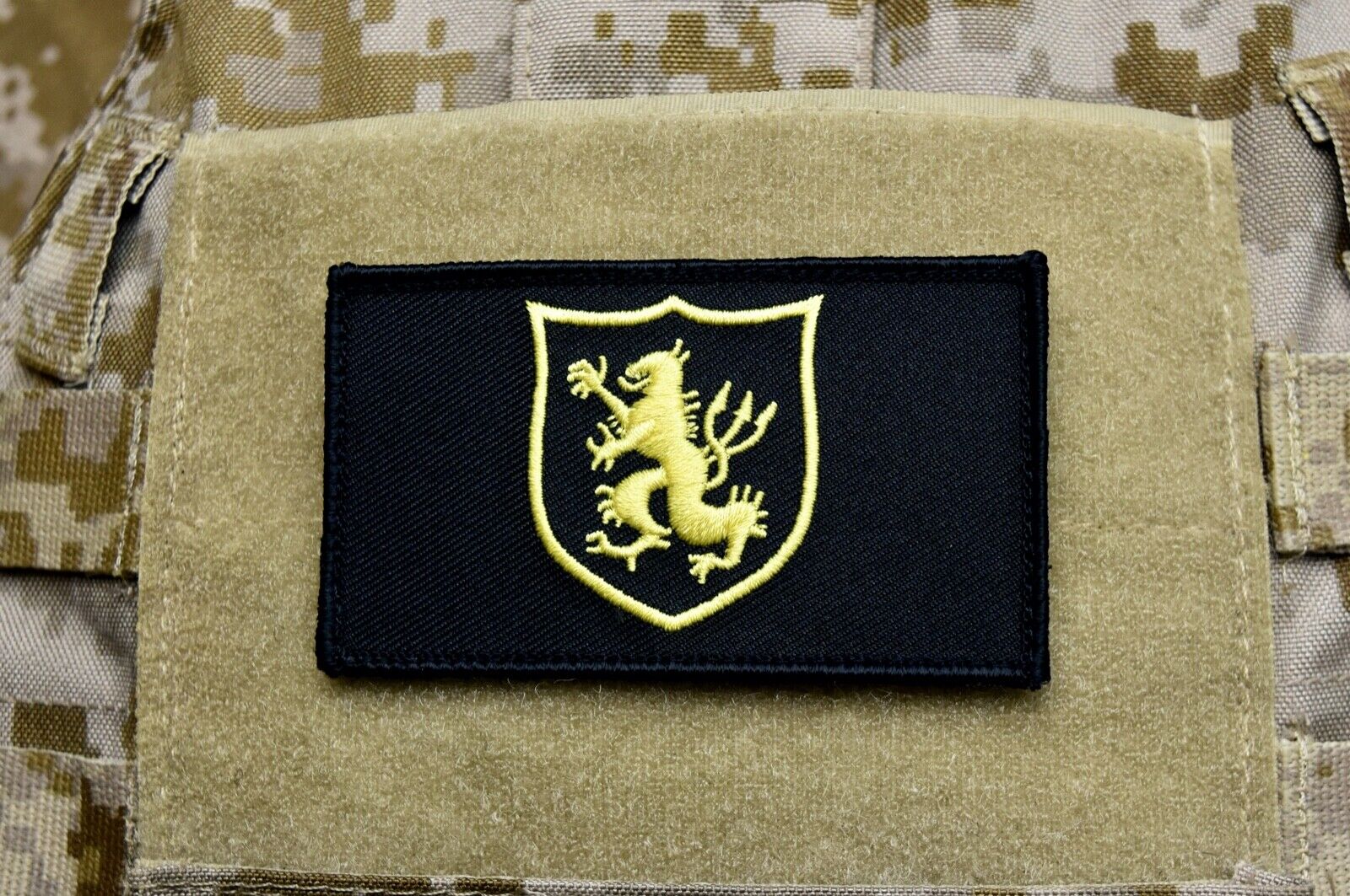 NSWDG Gold Squadron Lion Shield Embroider Patch Black & Gold DEVGRU SEAL Team 6 