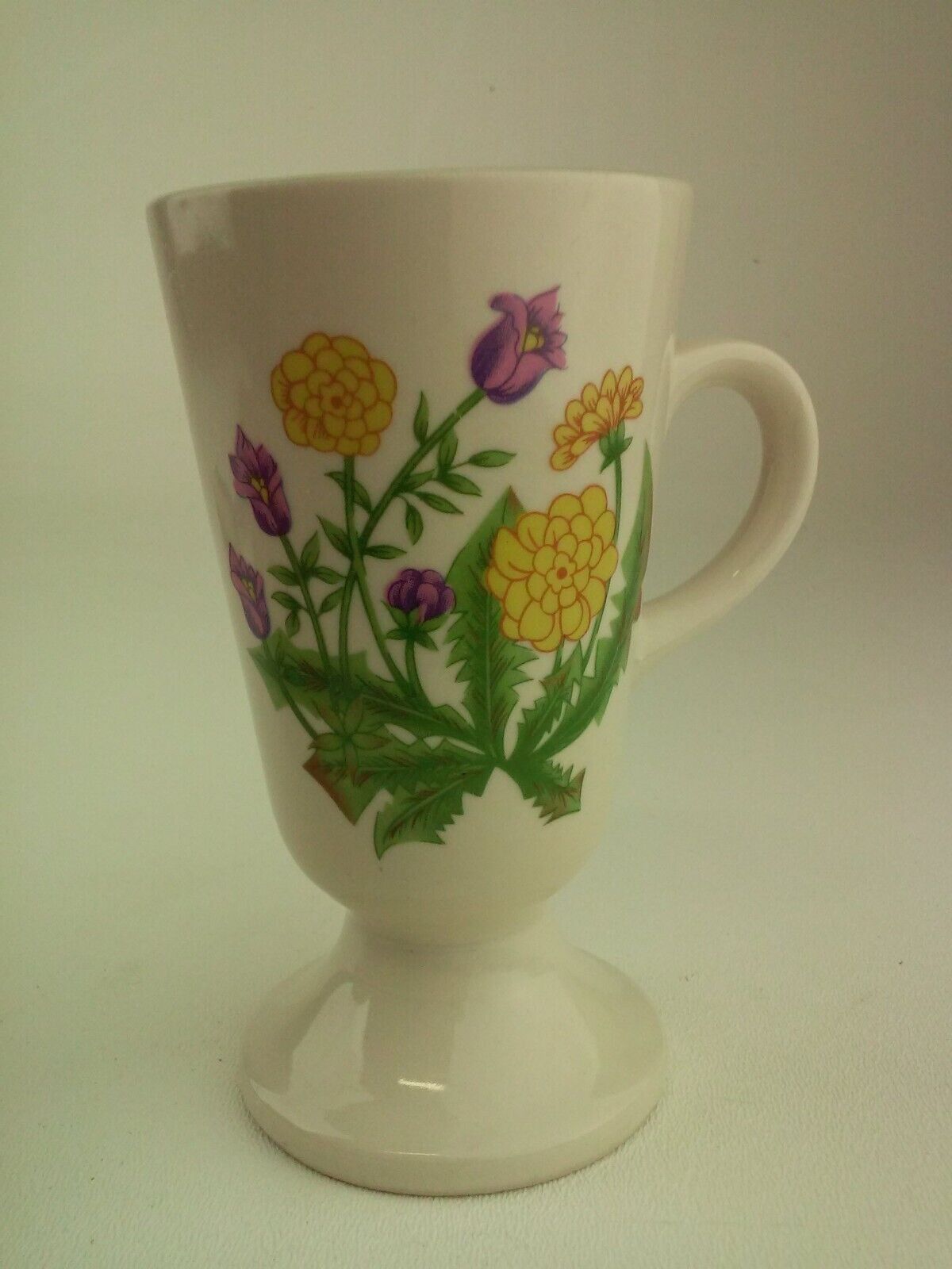 Footed Wildflower French Style Coffee Cup Tea Mug