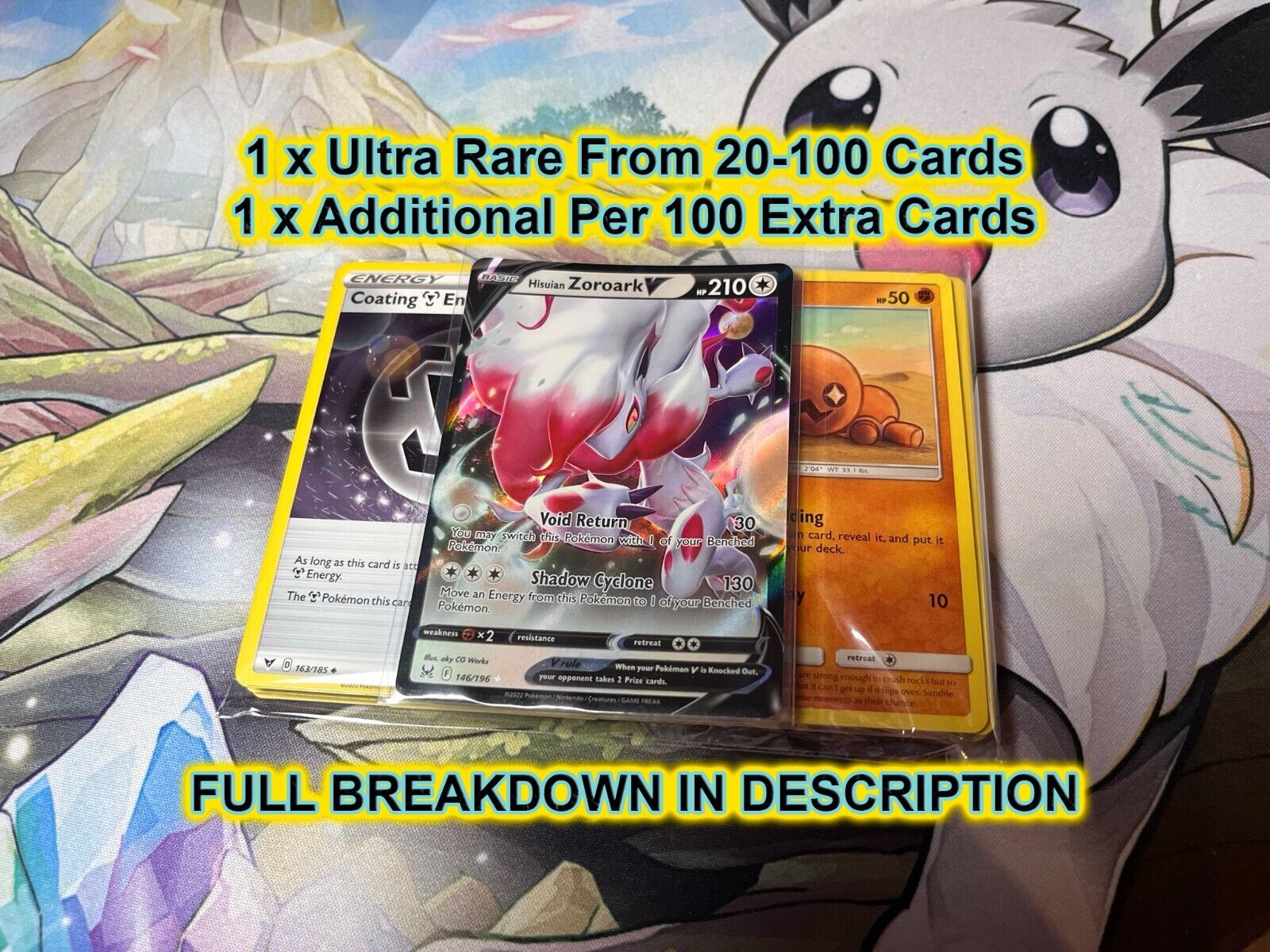 Genuine Pokemon Cards Joblot Bundle Including Ultra Rares, V's, VMAX, EX, GX