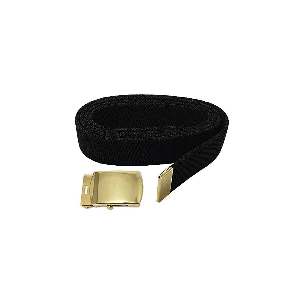 US Army Nylon Male Black Belt Up To 44” with Brite 22K Plated Buckle and Tip