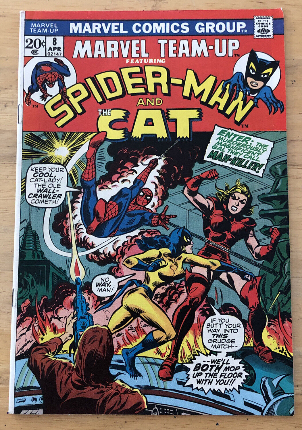 Marvel TeamUp #8 Spiderman & Tigra Cat; Conway Story, Mooney Art; 1st Man-Killer