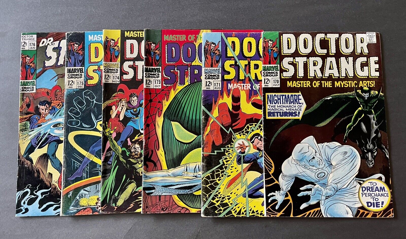 Doctor Strange Lot Of 6 Silver Age Comics..170, 171, 173,174,175,176… Mid Grade