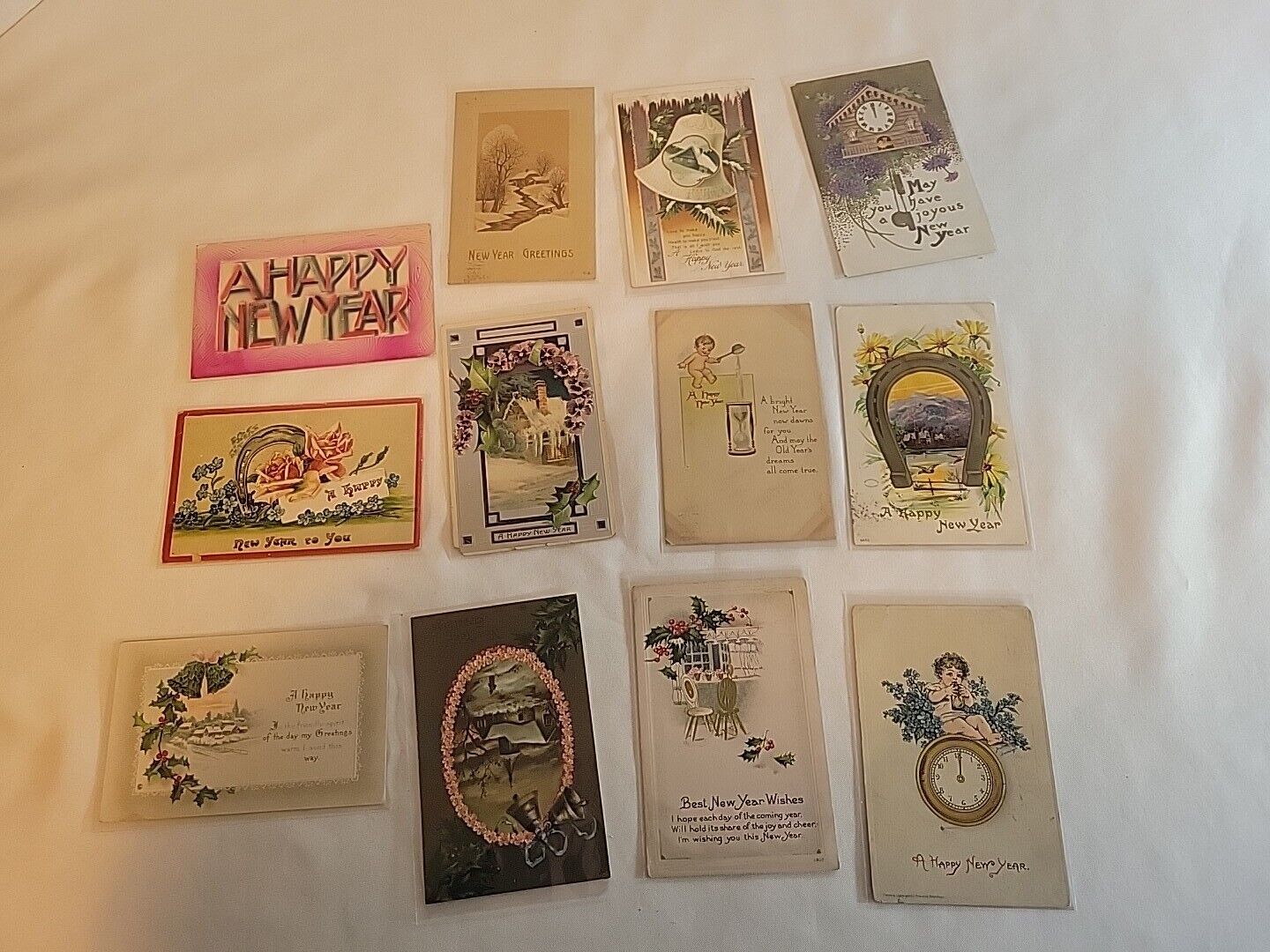Lot of 12 Vintage Postcards Some early 1900s Happy New Year + More