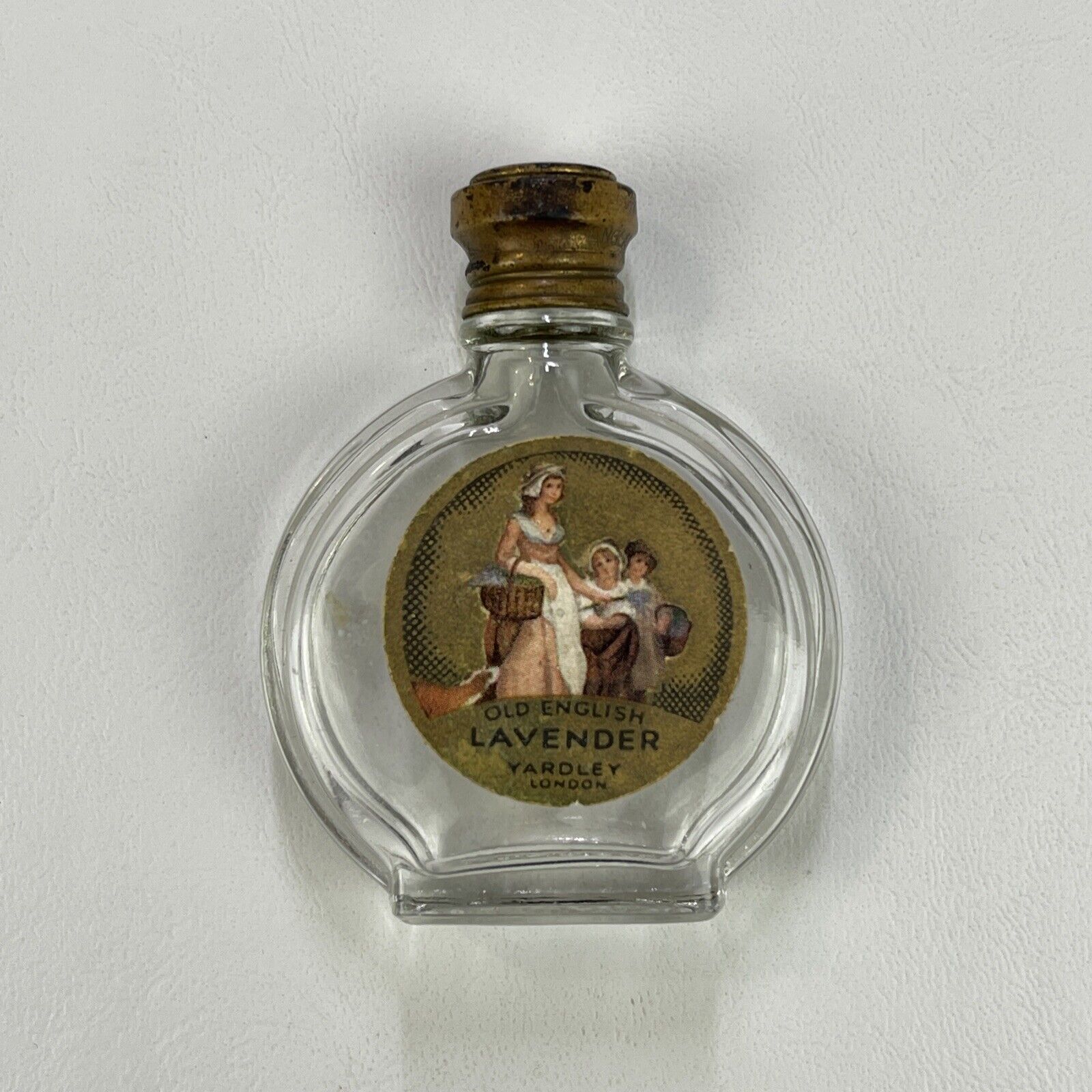 Vtg Yardley Old English Lavender Perfume Smelling Salts Glass Bottle Empty 2.5\