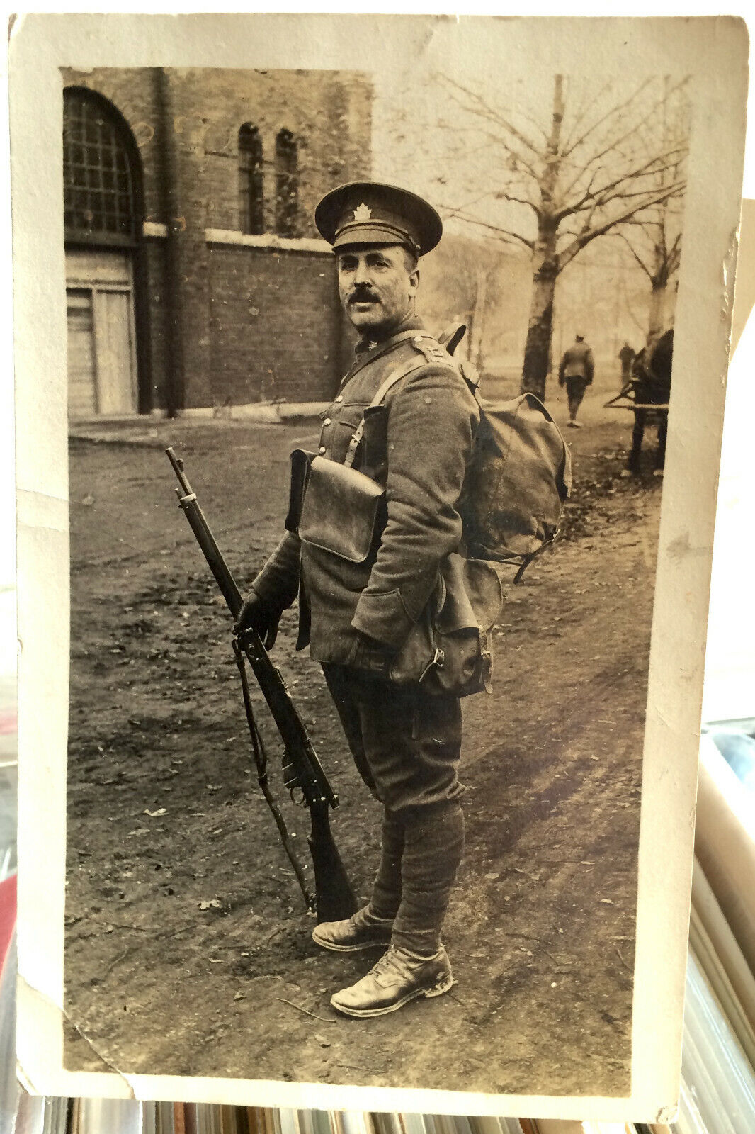 Canadian Soldier, 37 Batt. Toronto Camp, CANADA, Photo Post Card 1915 Street 