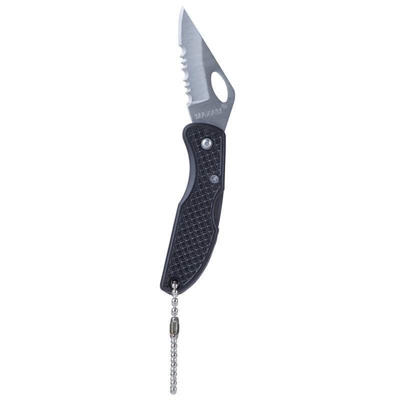 Maxam Falcon IV Lockback Folding Knife on Key Chain with Black Leymar Handle