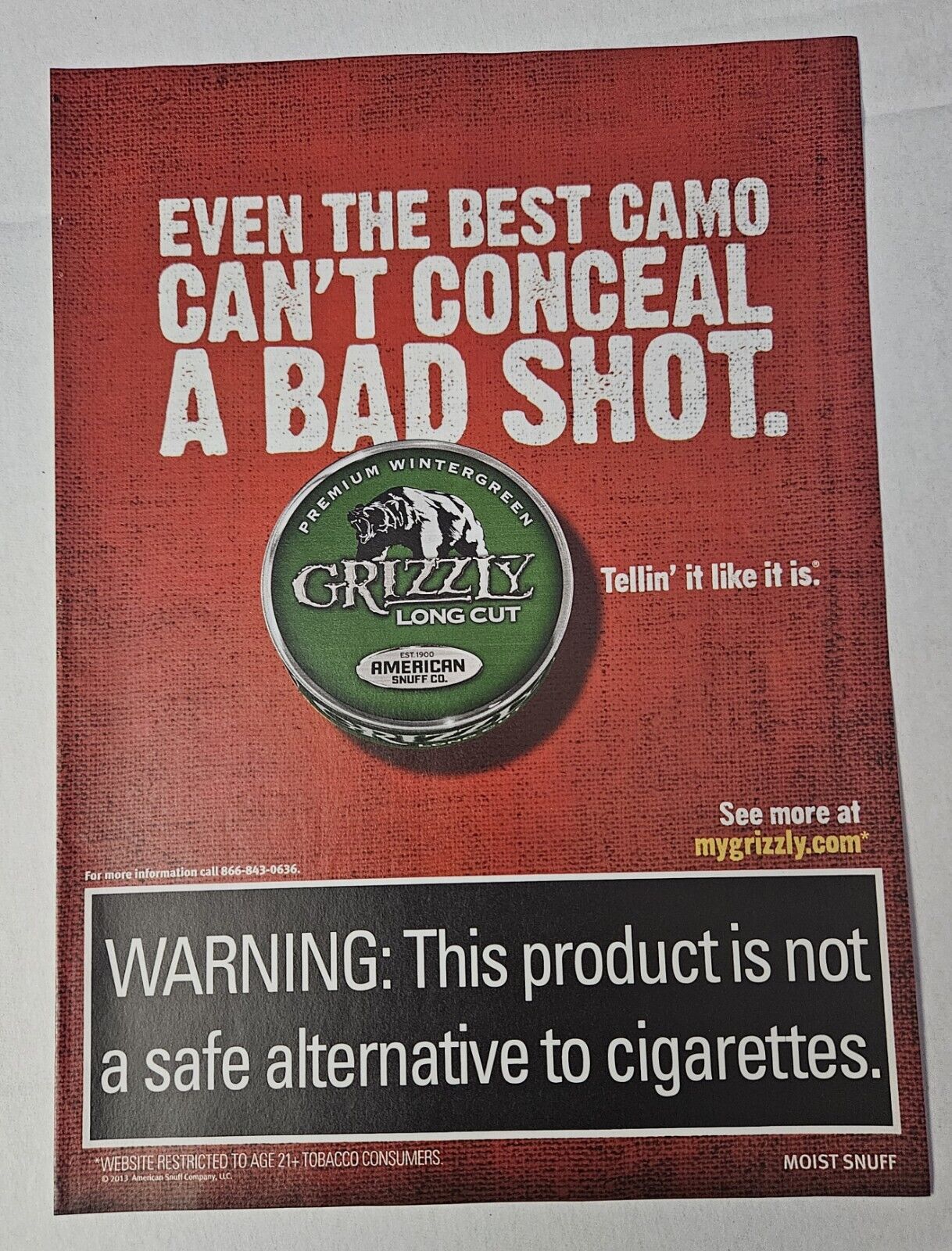 Grizzly Long Cut American Rifleman Print Ad