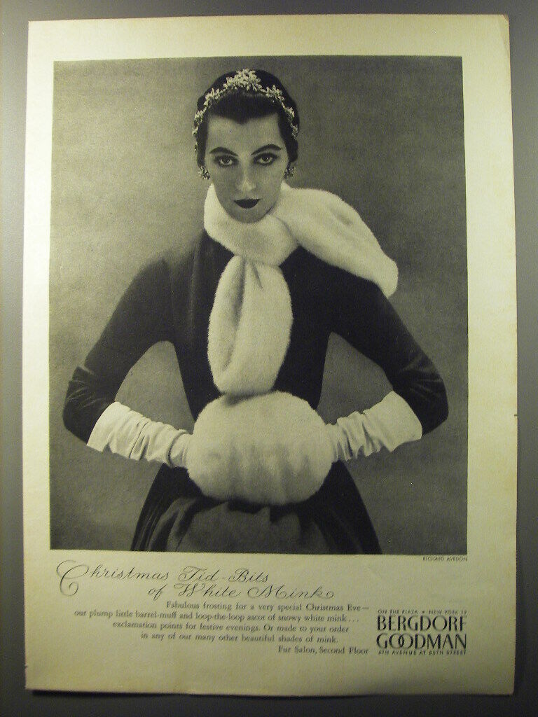 1953 Bergdorf Goodman Muff and Ascot Ad - photo by Richard Avedon