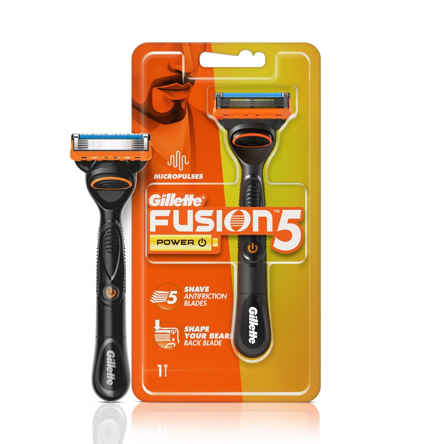 Gillette Fusion Power Razor for Men with styling back blade for Perfect Shave