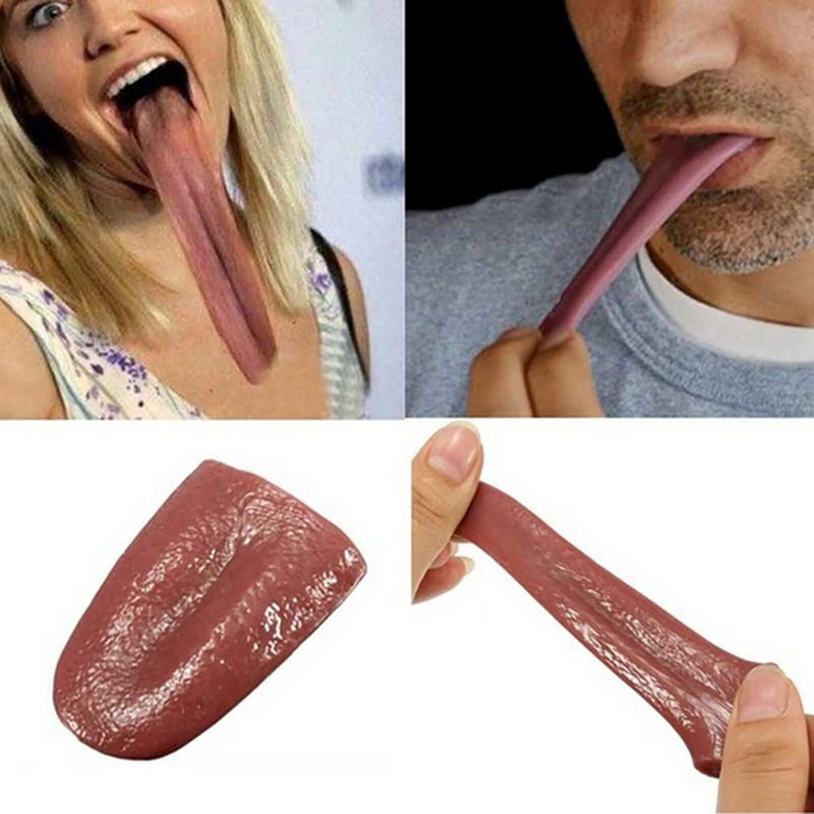 1PC Fake Tongue Silicone Party Cosplay Show Portable Prank Toys Durable Safe US