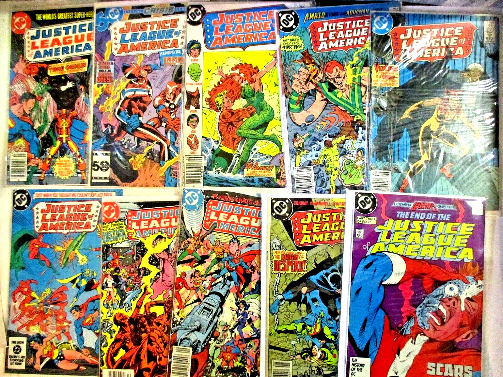 LOT of 10 Justice League of America, (1960 Series) mid-to-high grade,  1981-1987