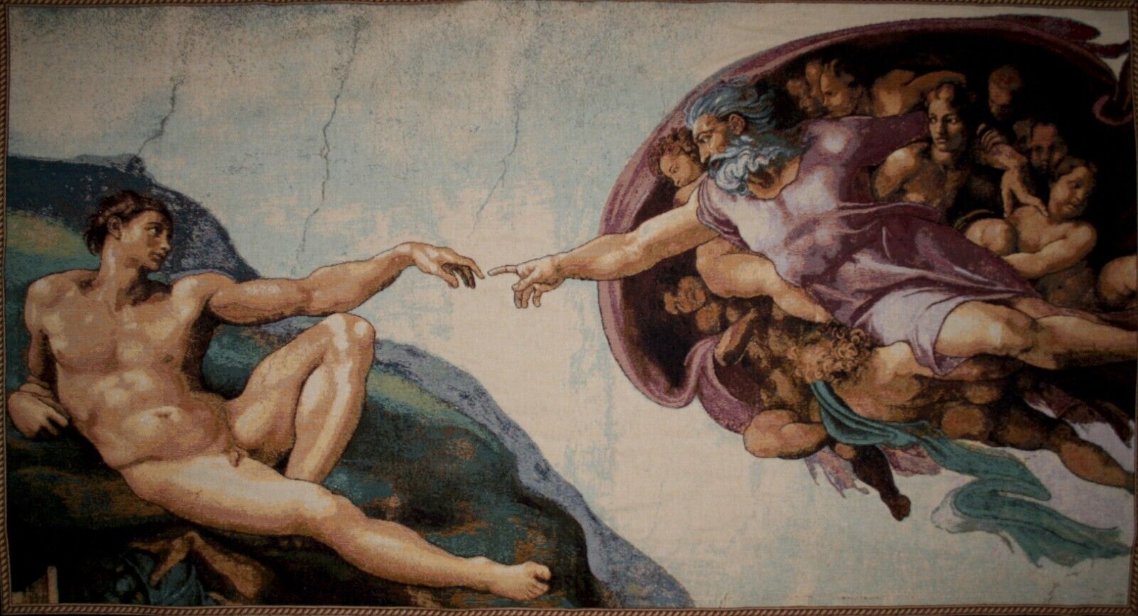 Tapestry wall hanging “The Creation” of Michelangelo 26x44