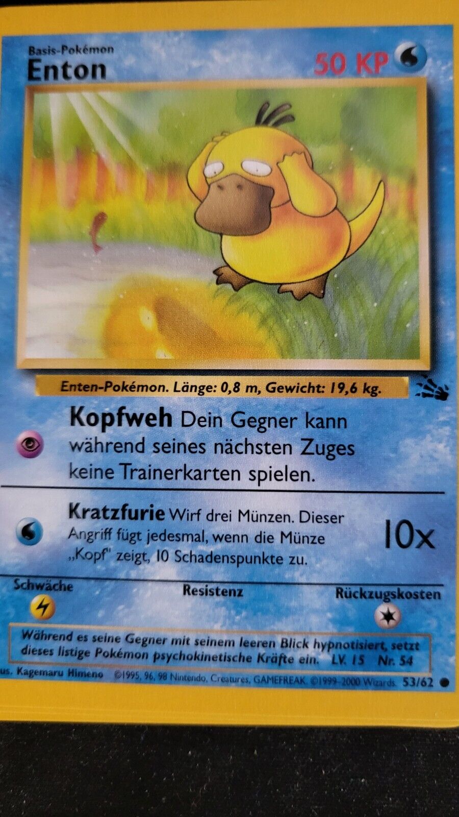 Fossil GERMAN 1999 Pokemon Edition Cards