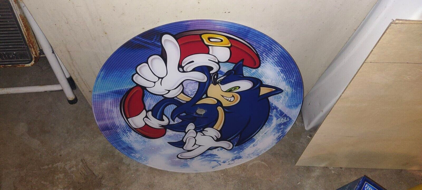 sega sonic and tails spinner arcade redemption plexi sign marquee part #51