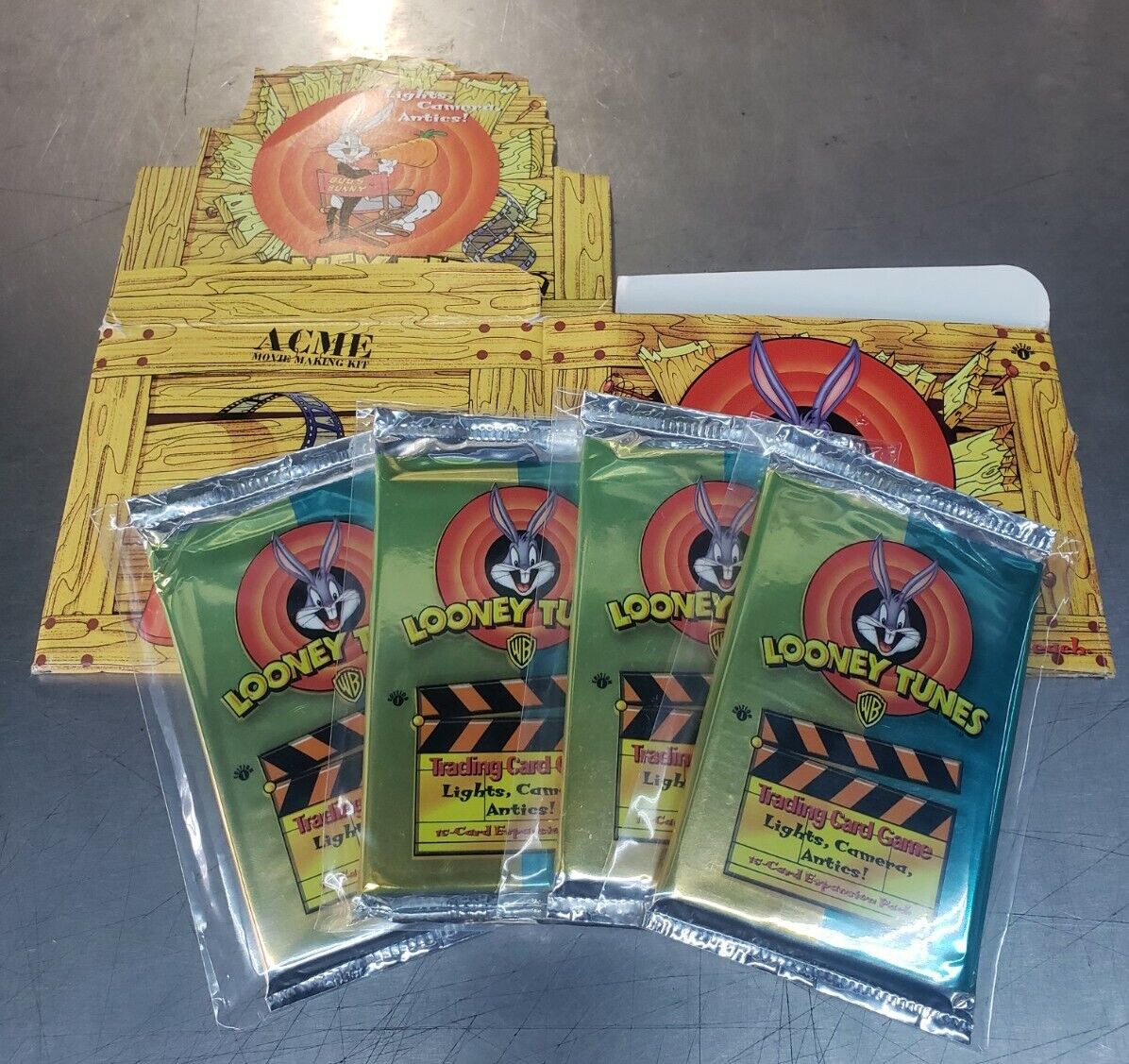 2000 Looney Tunes 1ST EDITION WOTC Trading Cards Booster Packs x4 VINTAGE