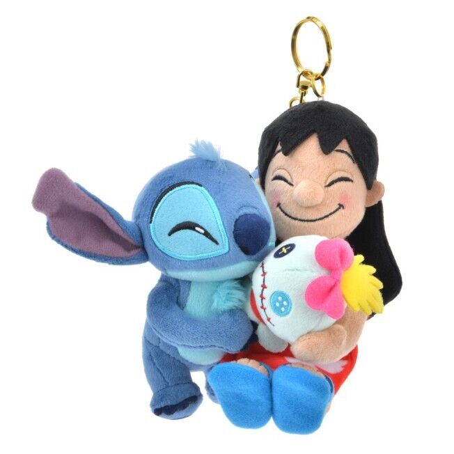 Disney Store Japan Lilo, Stitch, Scramble Plush Keychain STITCH 20YEARS H 5.9 in