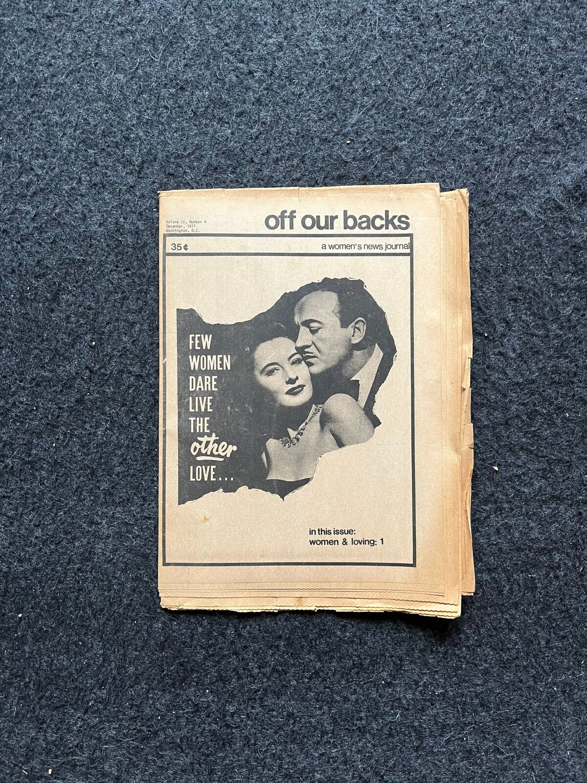1970s Off Our Backs Feminist Newspaper, 2nd Wave Feminism, LGBT Memorabilia, Fe