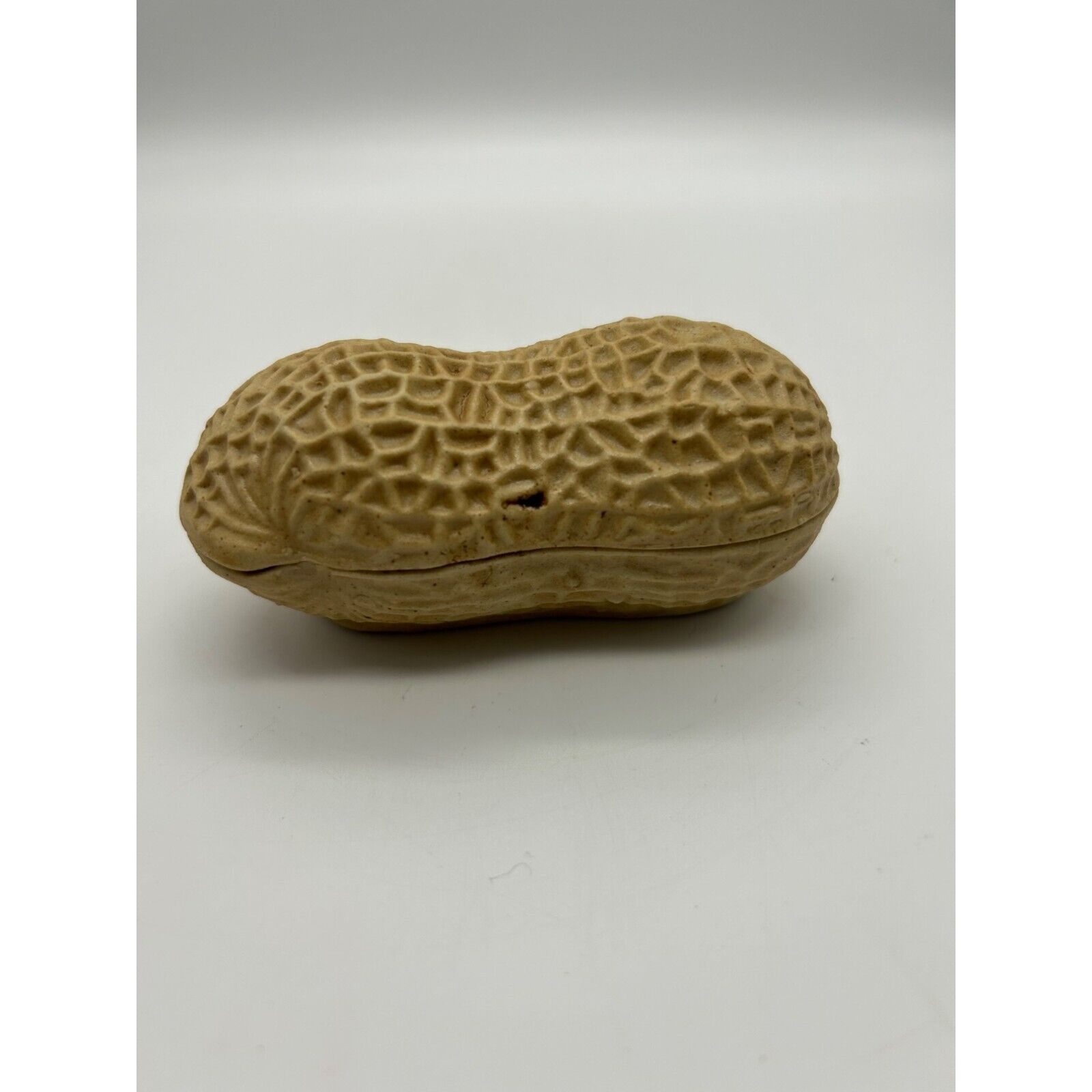 Vintage Chinese Ceramic Peanut Form Box and Cover With Ceramic Peanuts Inside 3.
