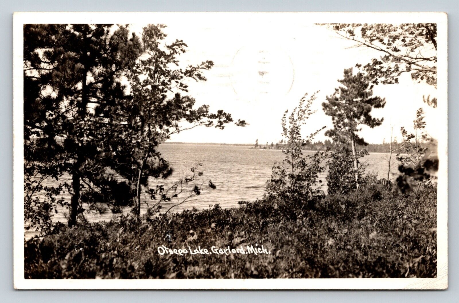 c1945 RPPC Otsego Lake GAYLORD Michigan MI VINTAGE Real Photo Postcard EKC