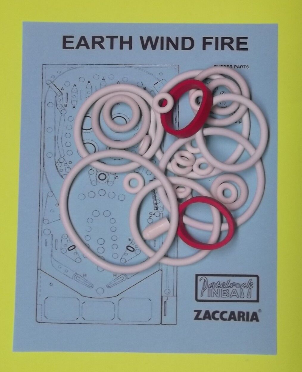 1981 Zaccaria Earth Wind Fire pinball rubber ring kit