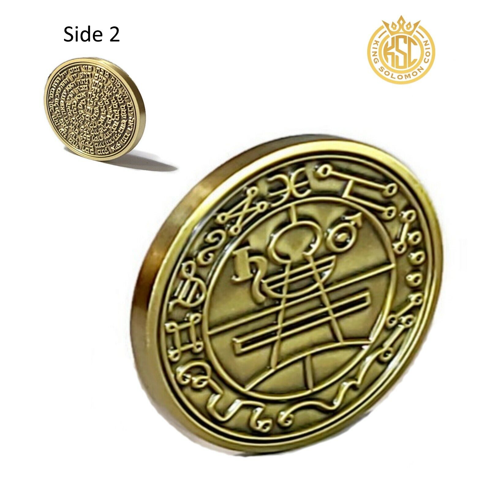 Secret Seal Of Solomon + 72 names of God kabbalah King Solomon Coin seal