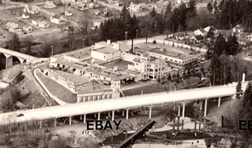 Vintage RPPC Olympia Brewing Co Aerial View Beer Washington Northwest BW EKC
