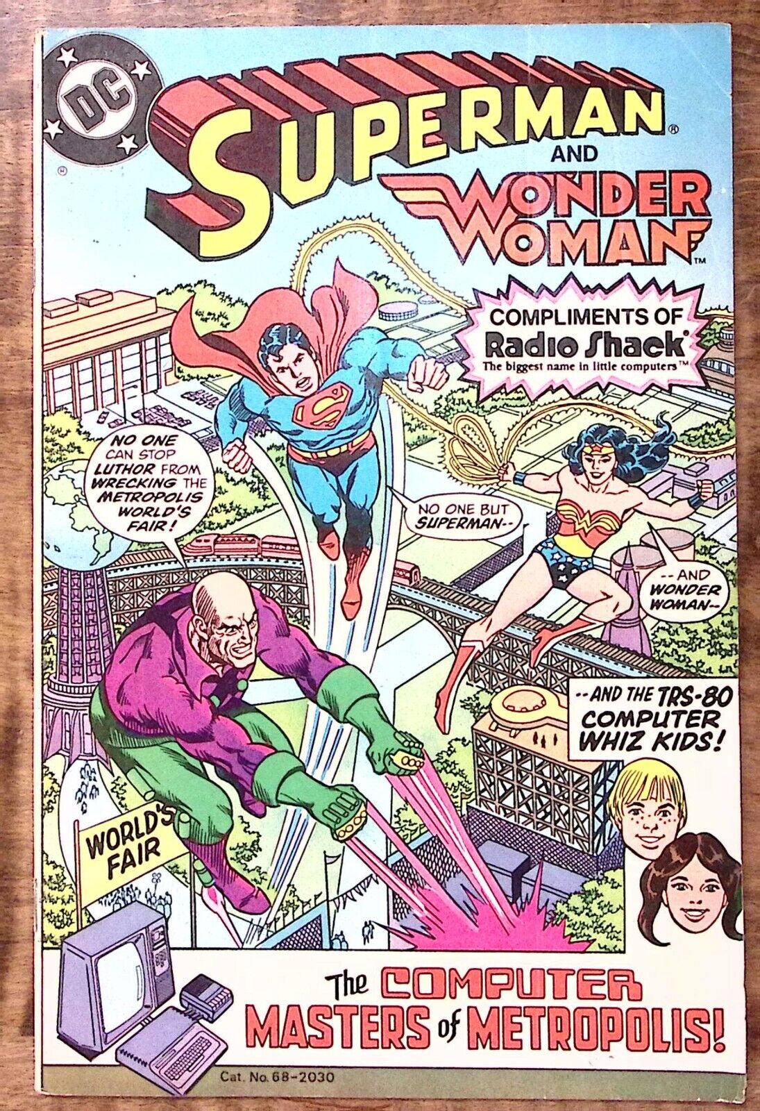 SUPERMAN WONDER WOMAN RADIO SHACK PROMO 1982 COMPUTER MASTERS METROPOLIS Z2854