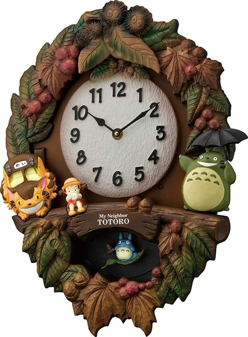 Rhythm CITIZEN Studio Ghibli Wall Clock My Neighbor Totoro 4MJ429-M06 Brown F/S