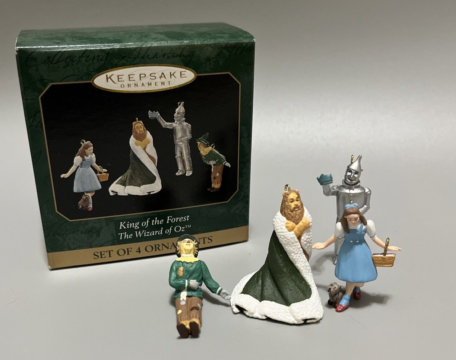 Hallmark 1997 Wizard Of Oz King Of The Forest Set of 4 Miniature Ornaments NEW