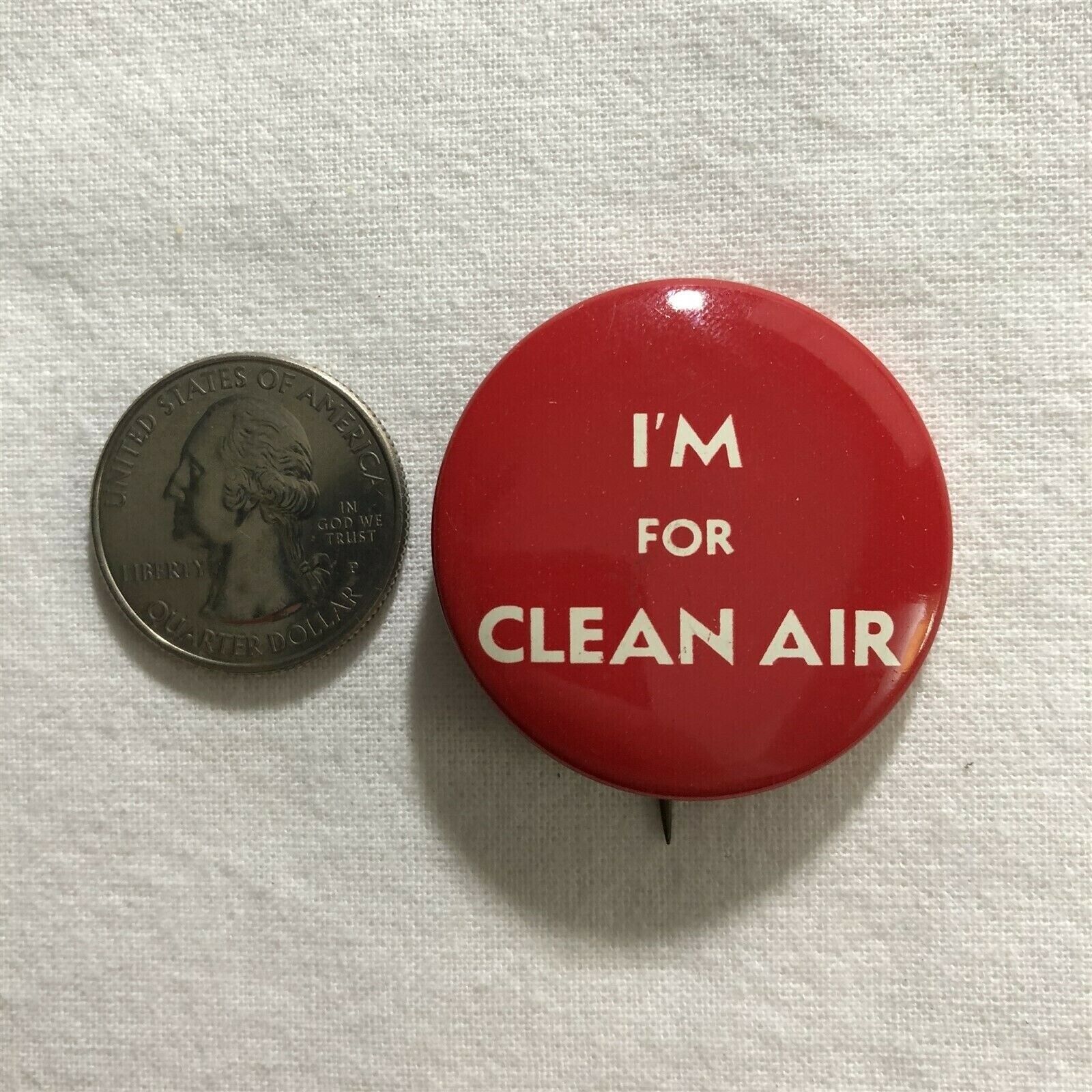 I'm For Clean Air Environment Climate Change Awareness Pinback Button #36669
