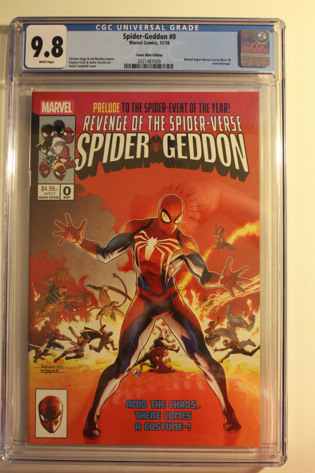 Spider-Geddon #0 Comic Mint Variant Campbell 1st App of PS4 Spider-Man Sony MCU