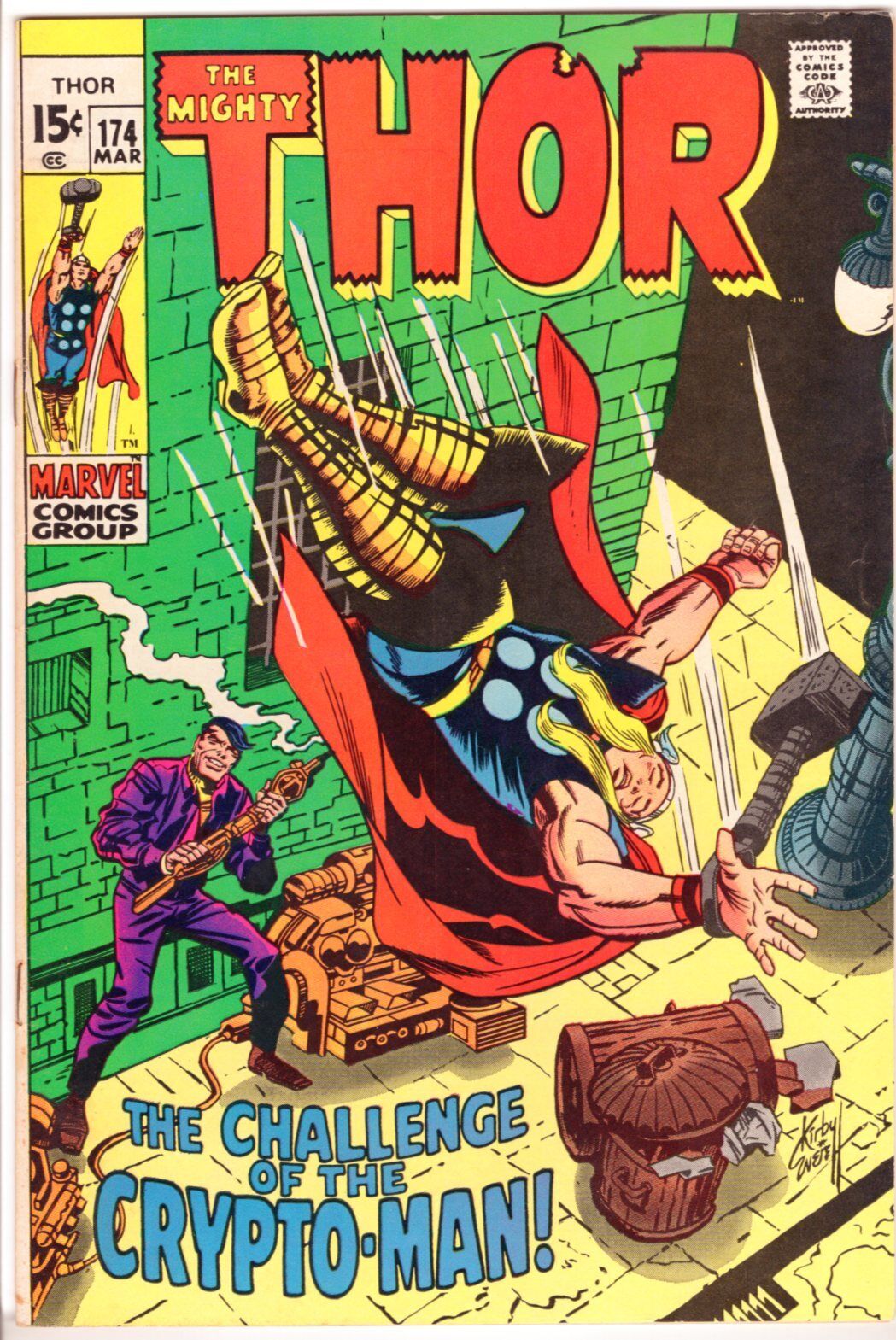 Thor 172 VF+ 1st Crypto Man Silver Age Marvel Comics *SA