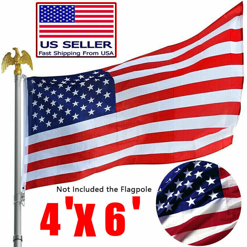4'x 6' FT U.S. US American Flag Polyester Stars USA Flag Brass Grommets US Flag