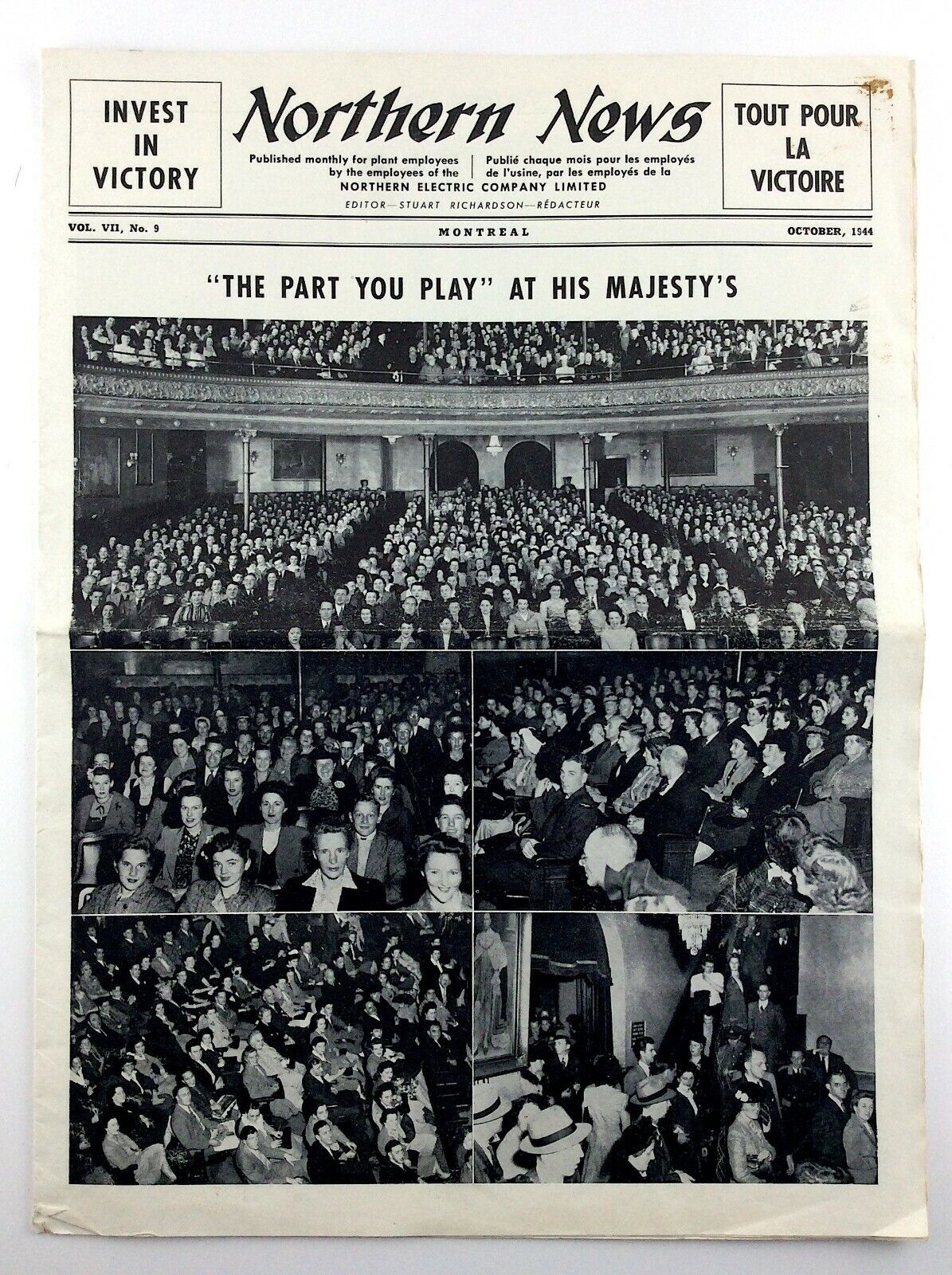 Northern News October 1944 Montreal Newsletter Invest In Victory WWII N127