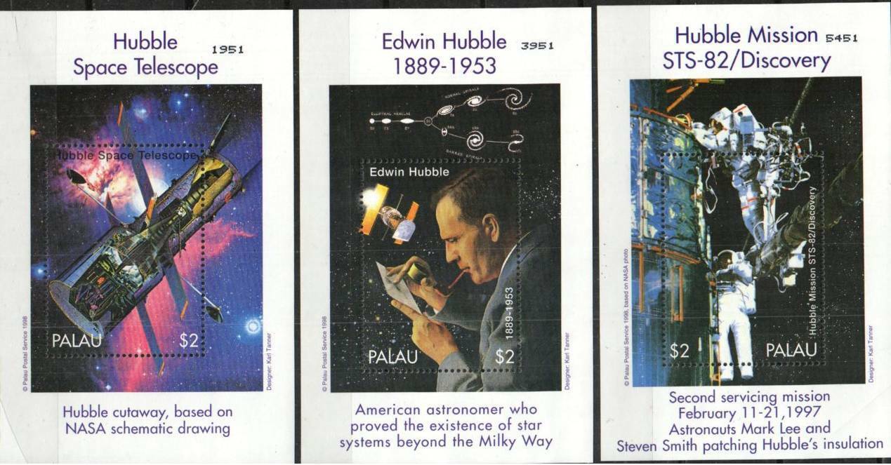 Palau Stamp 454-456  - Hubble telescope