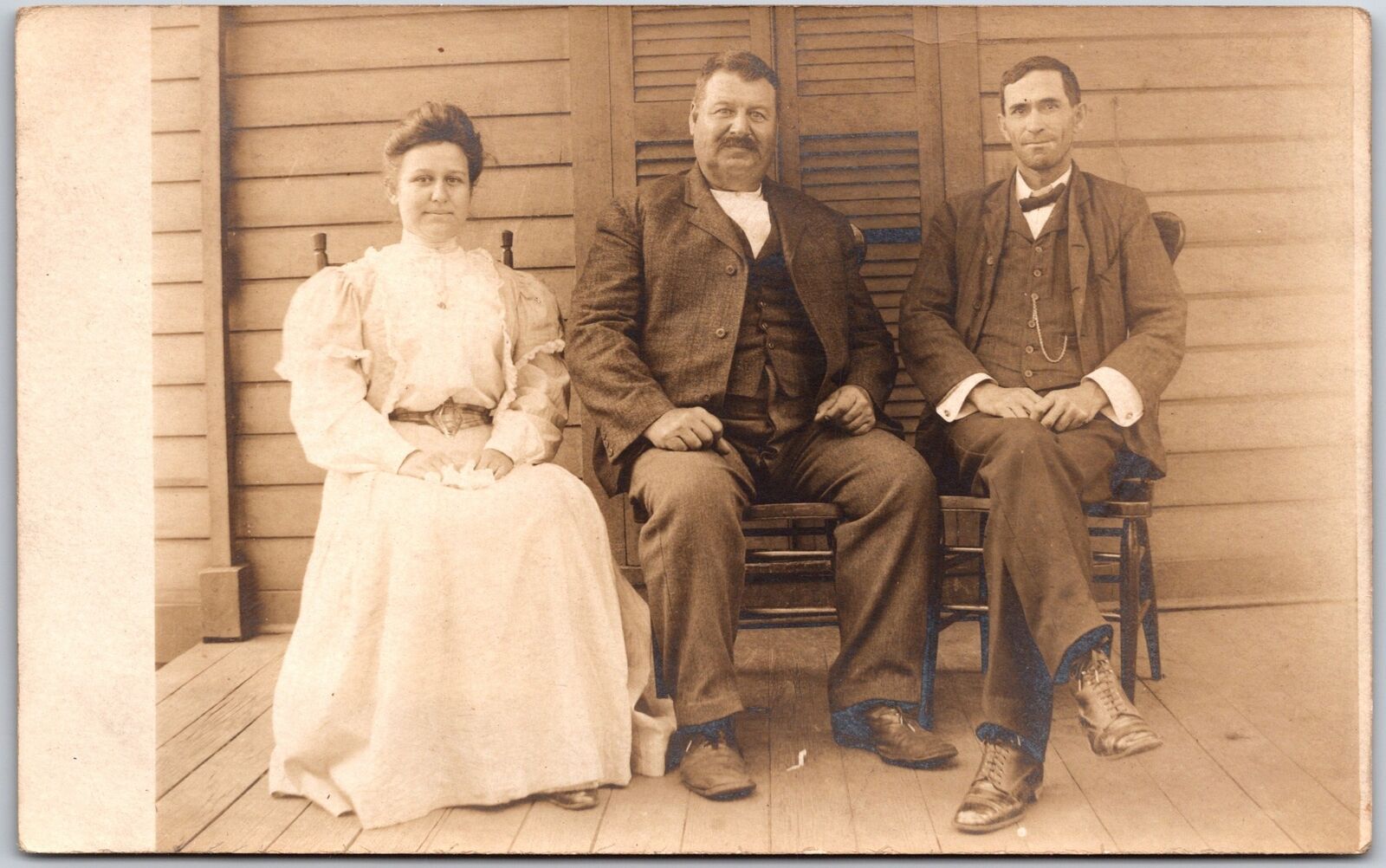 Two Men and a Woman Picture Photograph Postcard