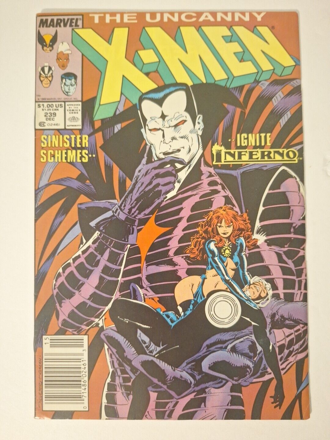 Uncanny X-Men #239 (Marvel 1988) 1st Cover & 2nd Mr Sinister - 1st Goblin Queen 