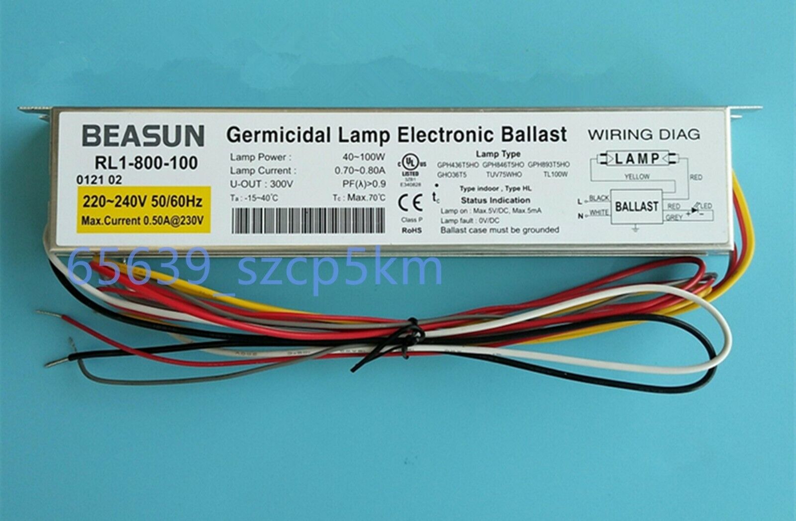 1PC Germicidal UV Lamp Electronic Ballast RL1-800-100 TEPRO 220-240V 40-100W